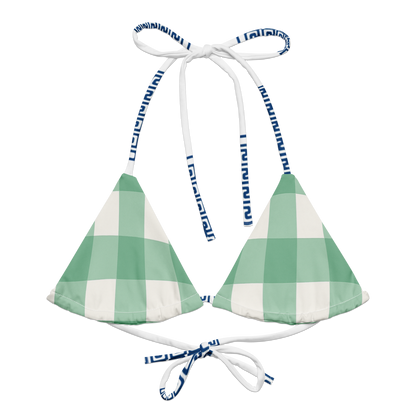 Capri Garden Bikini Top | Pastel Gingham Bikini Top