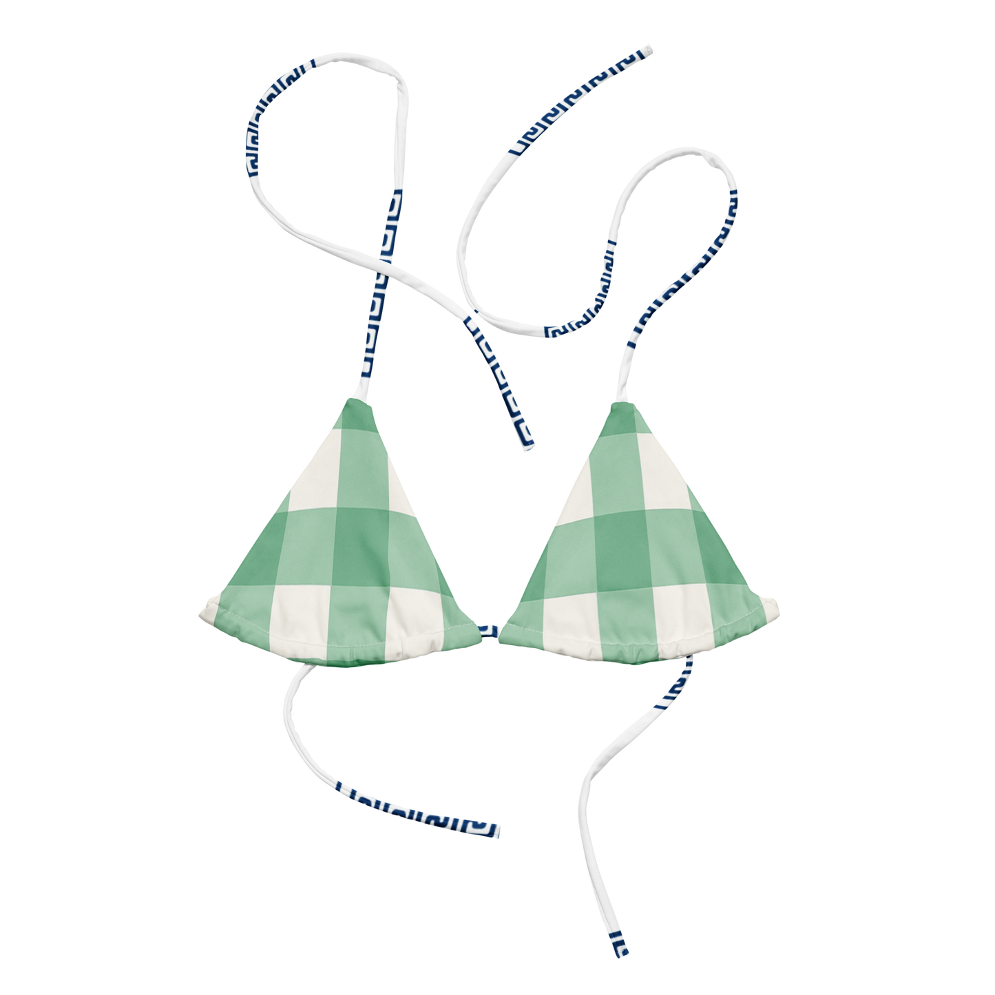 Capri Garden Bikini Top | Pastel Gingham Bikini Top