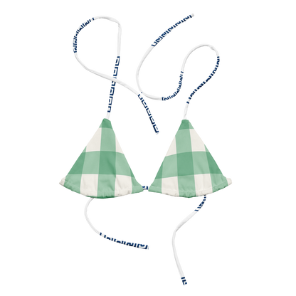 Capri Garden Bikini Top | Pastel Gingham Bikini Top