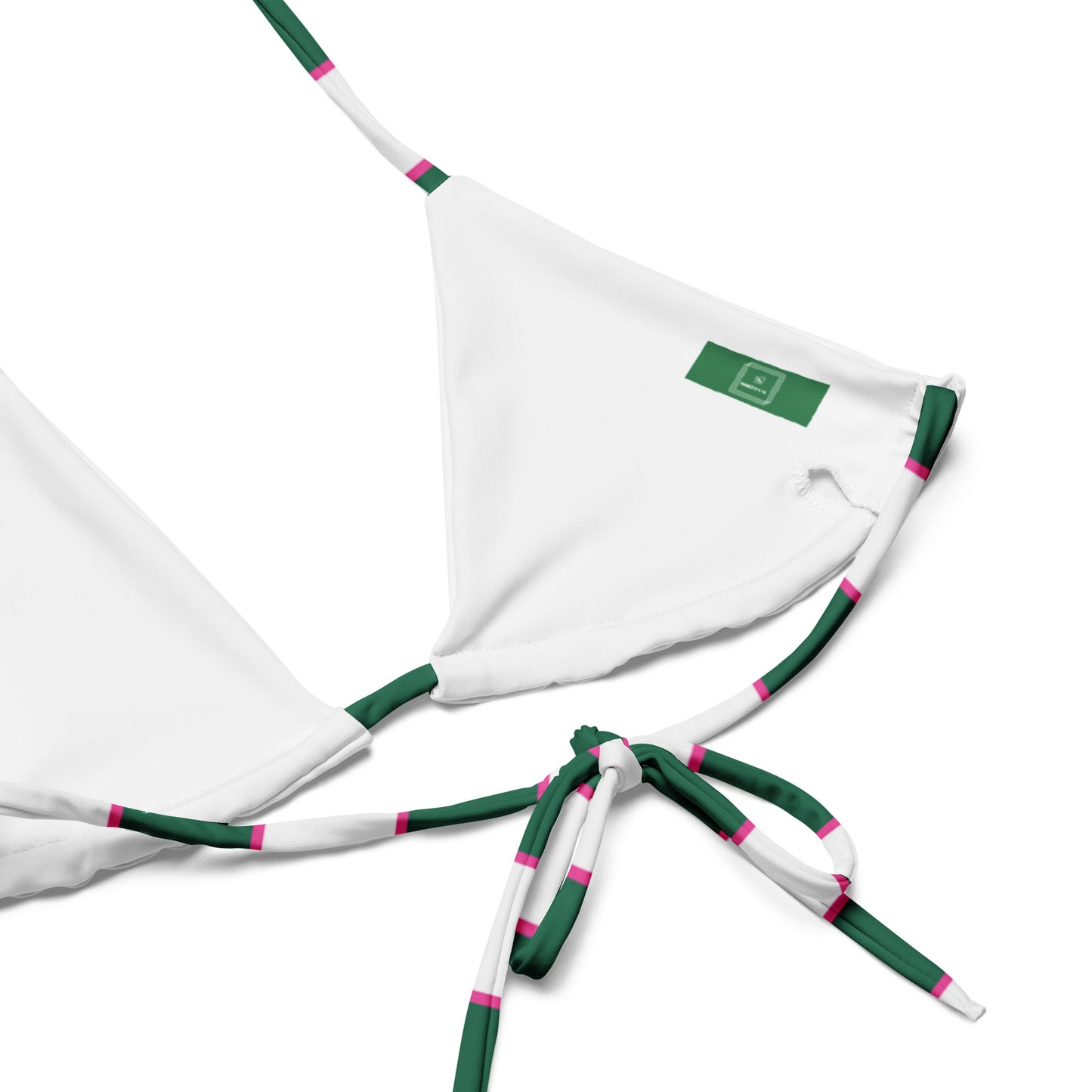 Fichi Bikini Top | Green striped Bikini Top