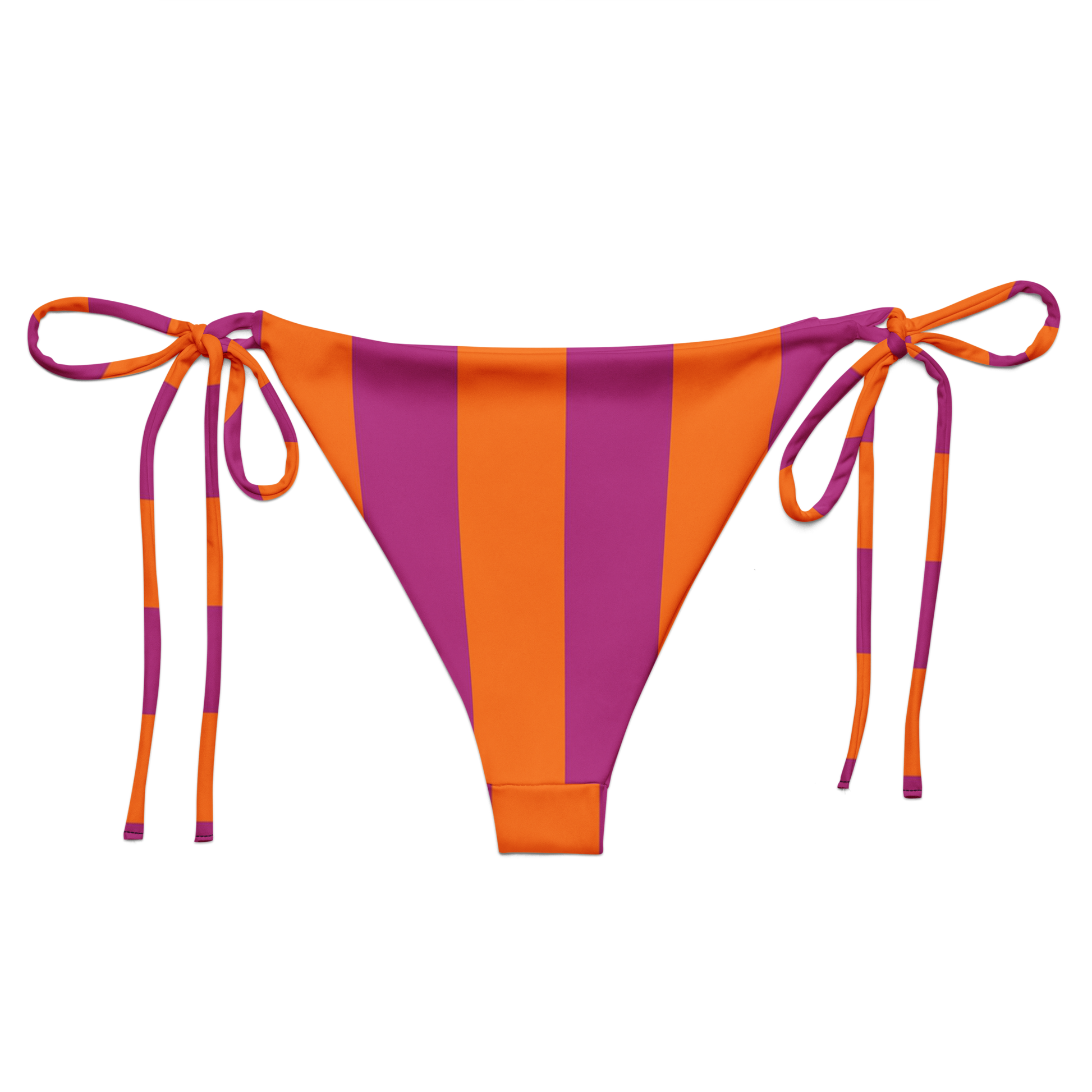 Soleil Pop Orange & Fuchsia  tie-side bikini bottom