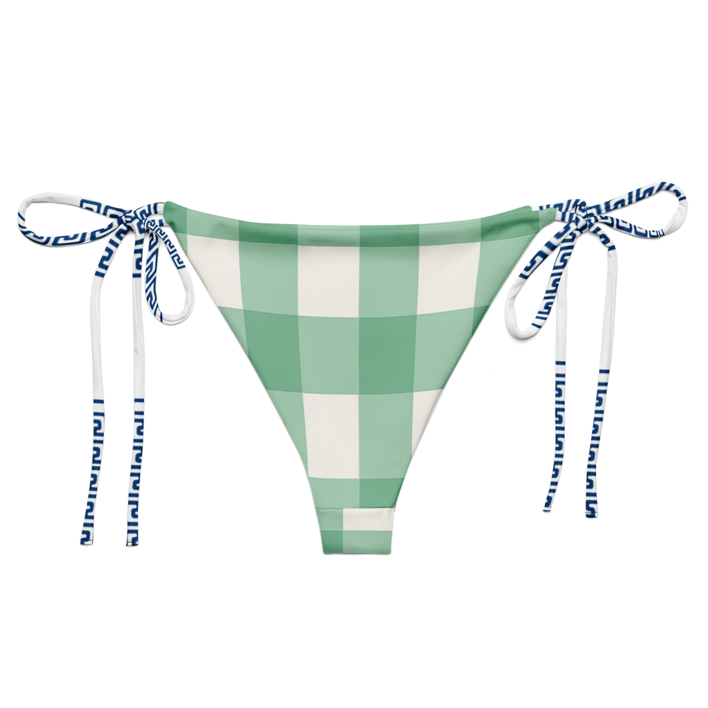 Mint Check gingham tie-side bikini bottom