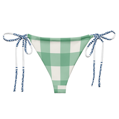 Mint Check gingham tie-side bikini bottom