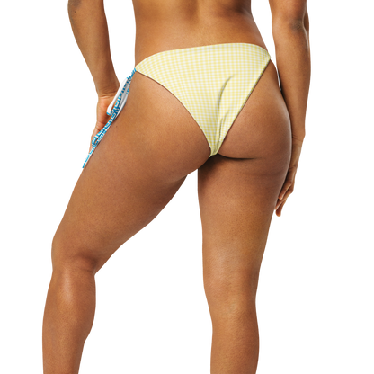 Capri yellow  gingham tie-side bikini bottom