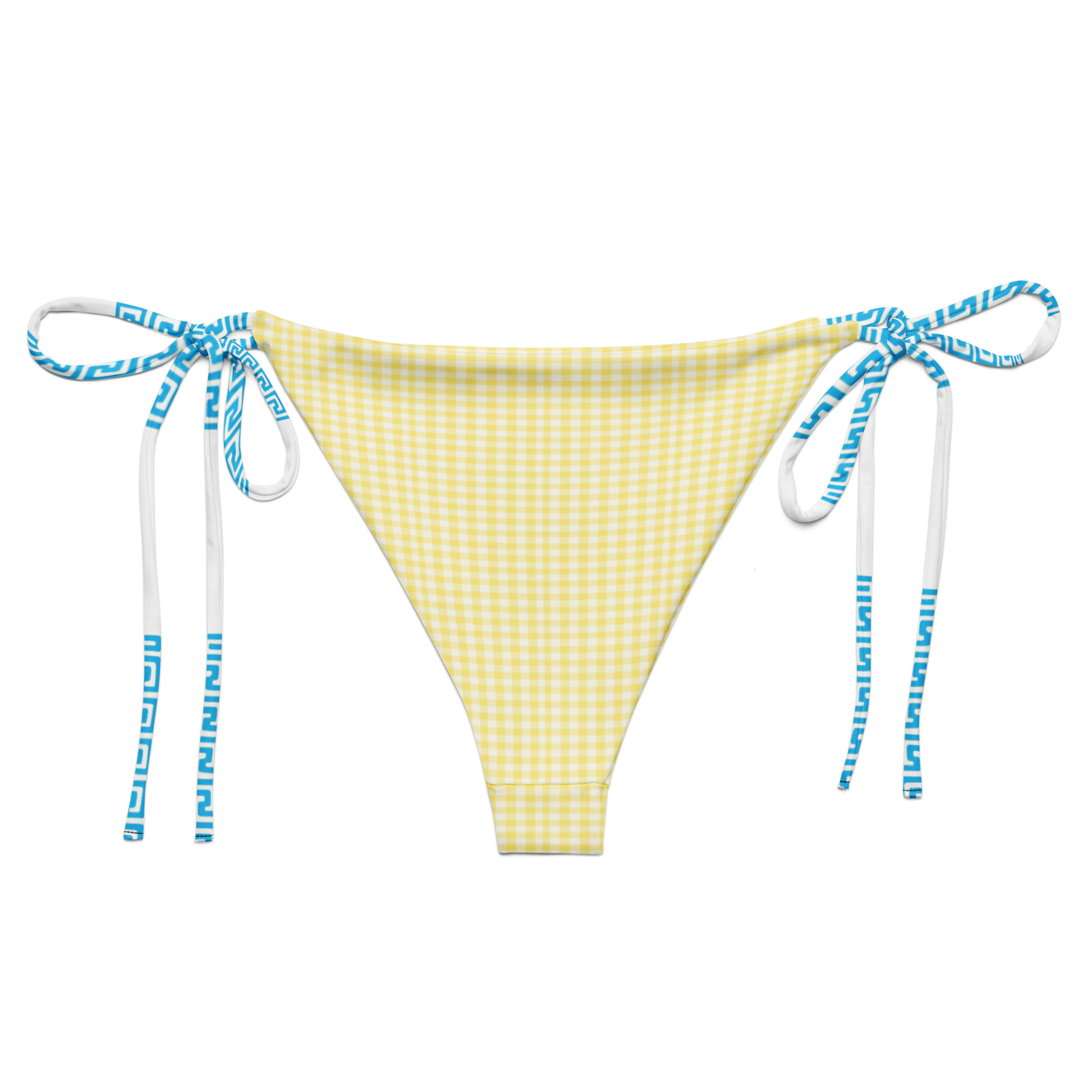 Capri yellow  gingham tie-side bikini bottom