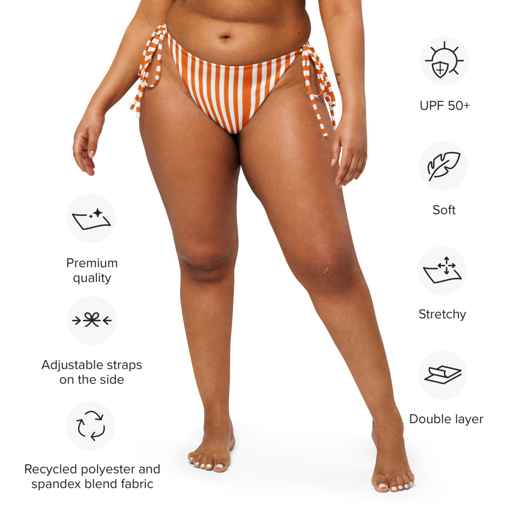 Mandarin orange tie-side bikini bottom