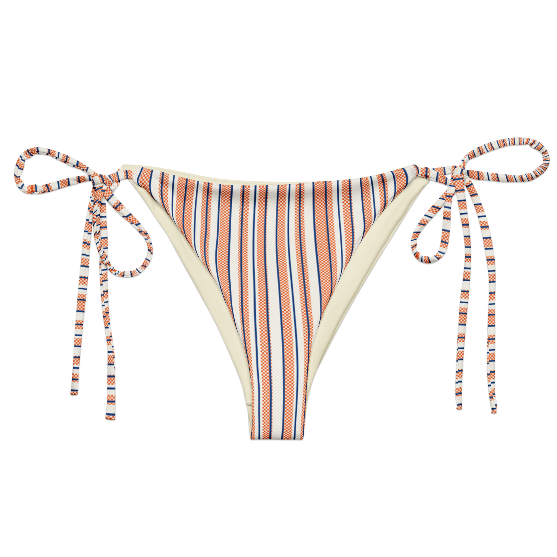 Terra Marina blue and orange  tie-side bikini bottom