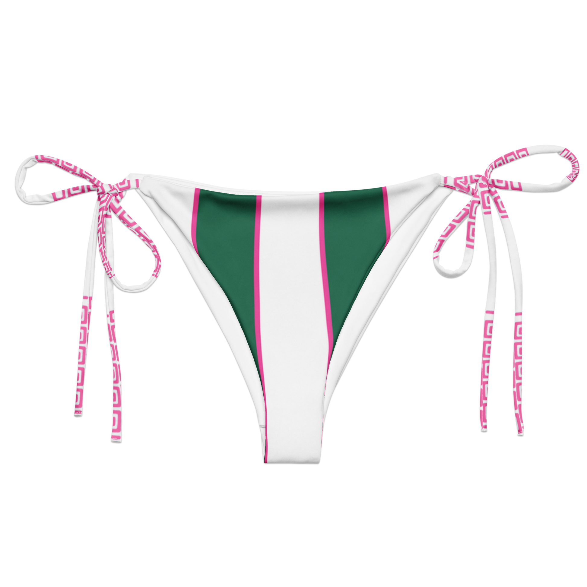 Positano green and pink striped bikini bottom
