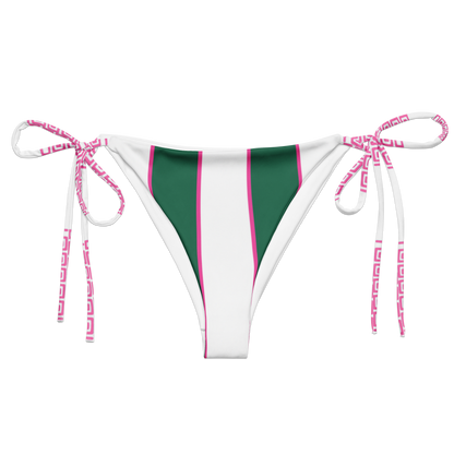 Positano green and pink striped bikini bottom