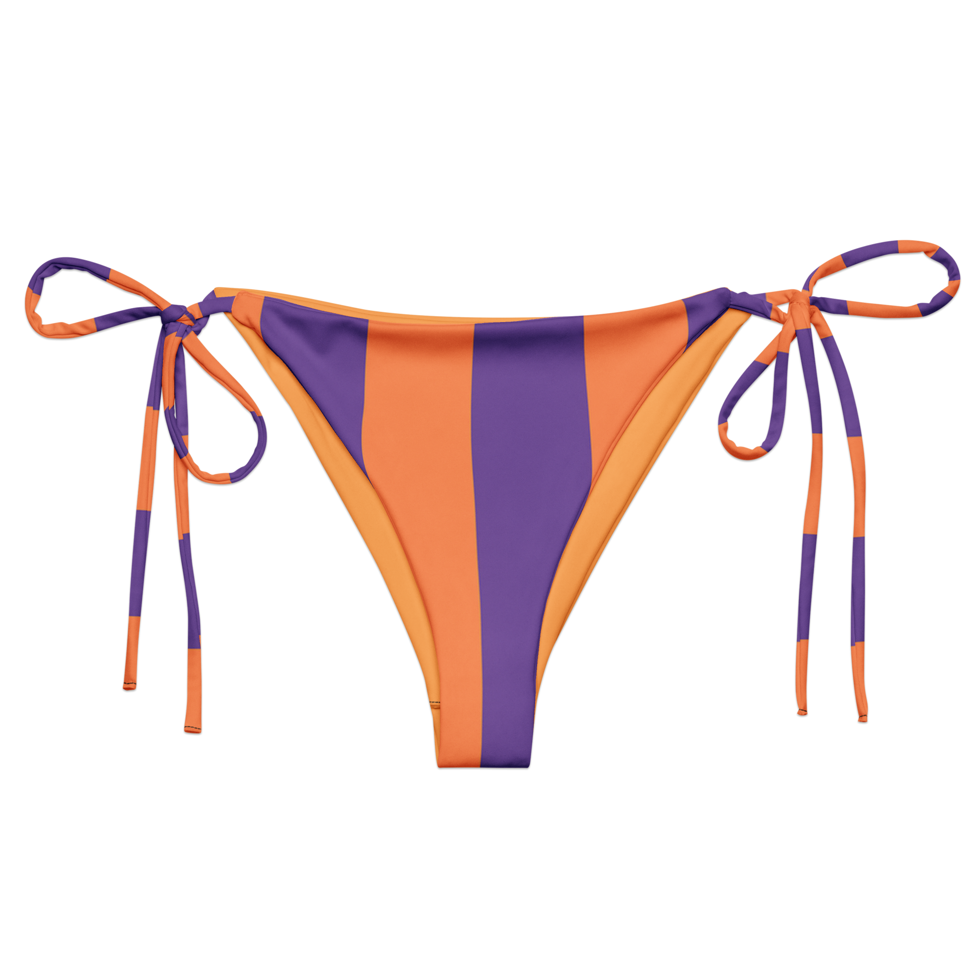 Sunset Vibes- orange purple striped bikini bottom