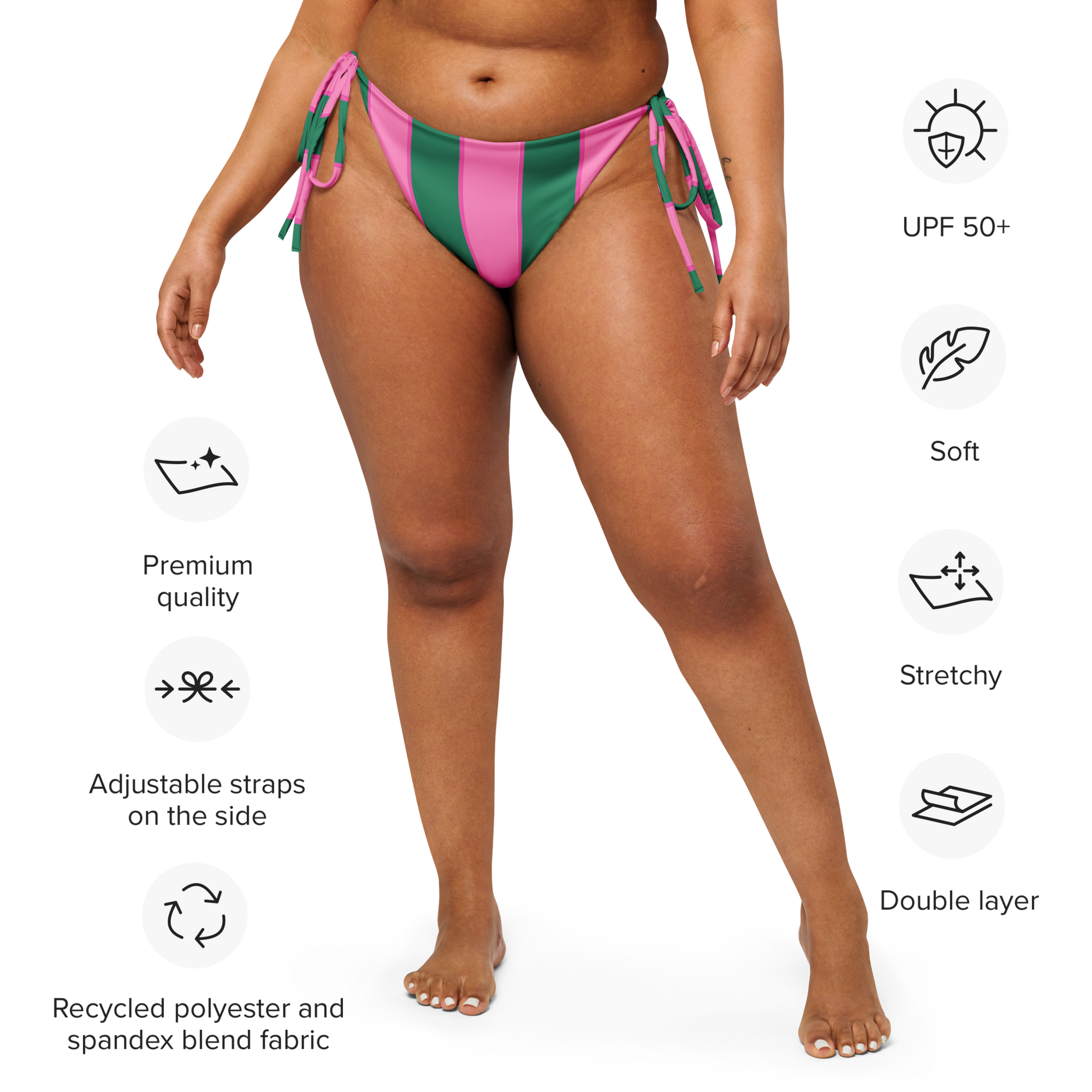 Watermelon Pop pink tie-side bikini bottom