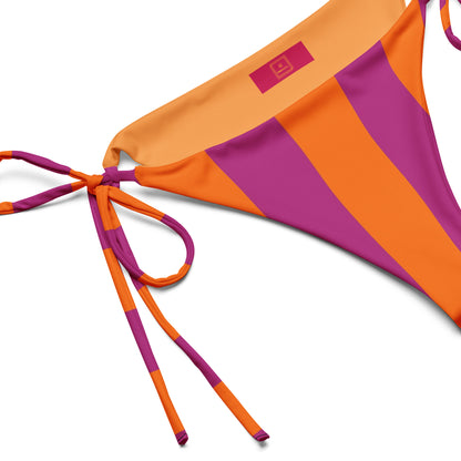 Soleil Pop Orange & Fuchsia  tie-side bikini bottom