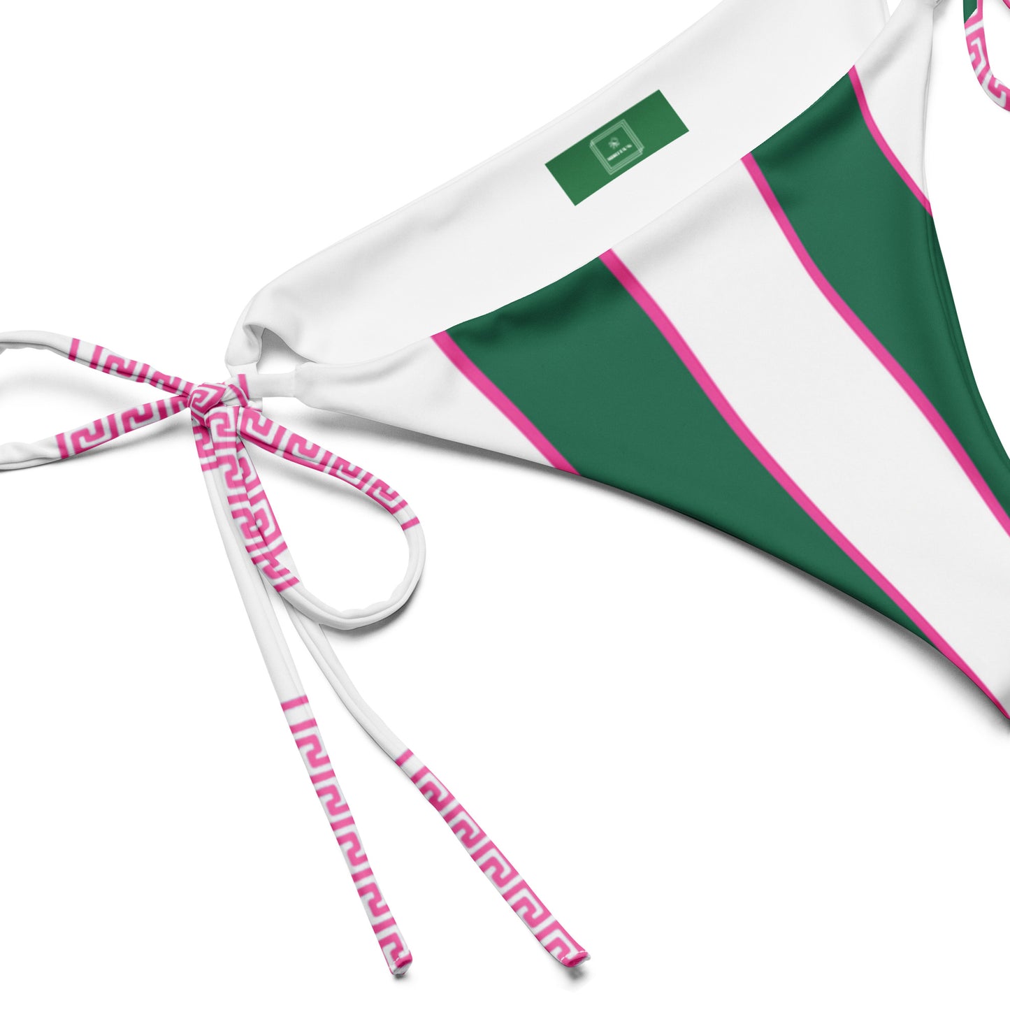 Positano green and pink striped bikini bottom