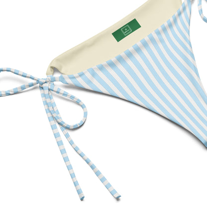 Mediterranean Classic striped tie-side bikini bottom