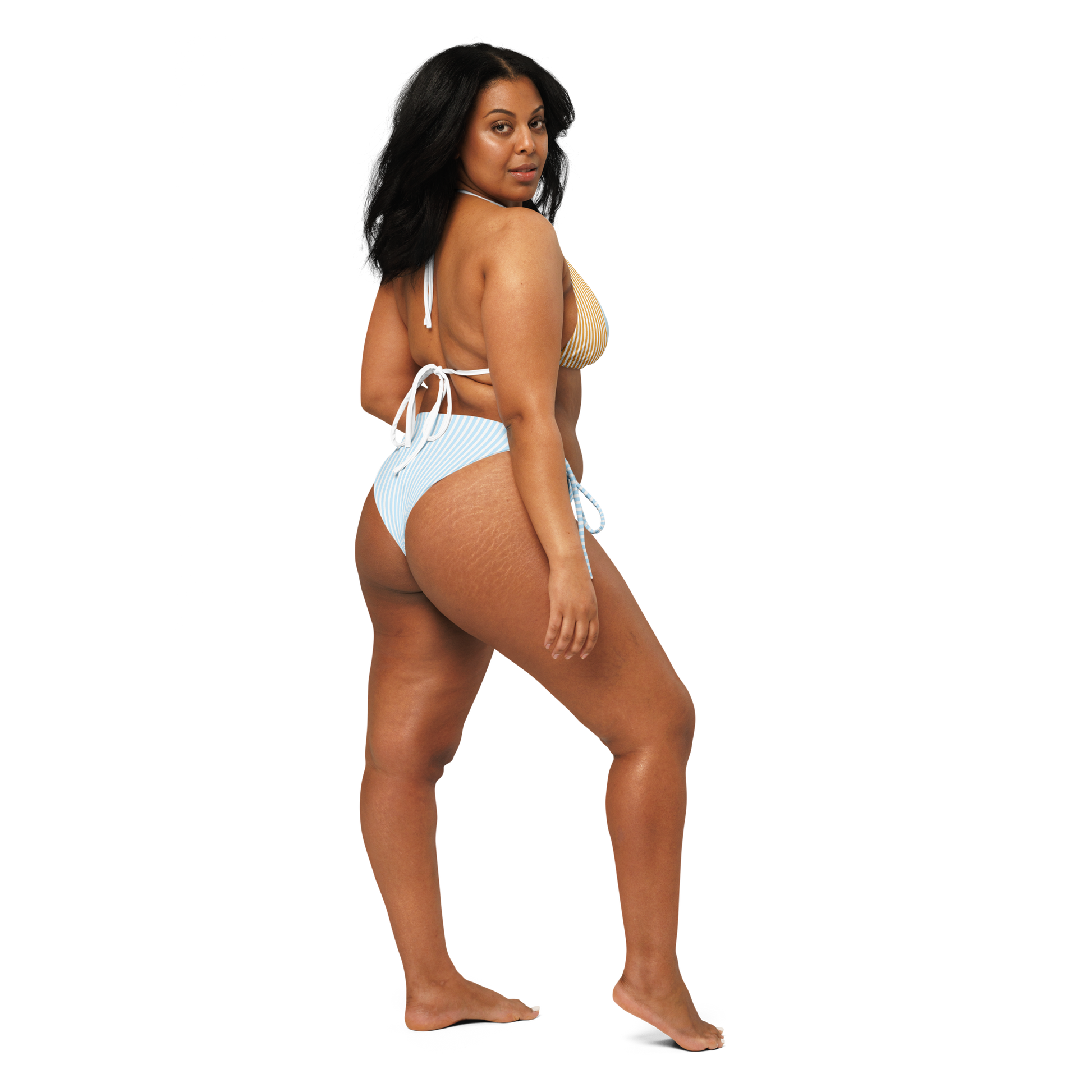 Positano Breeze blue striped string bikini