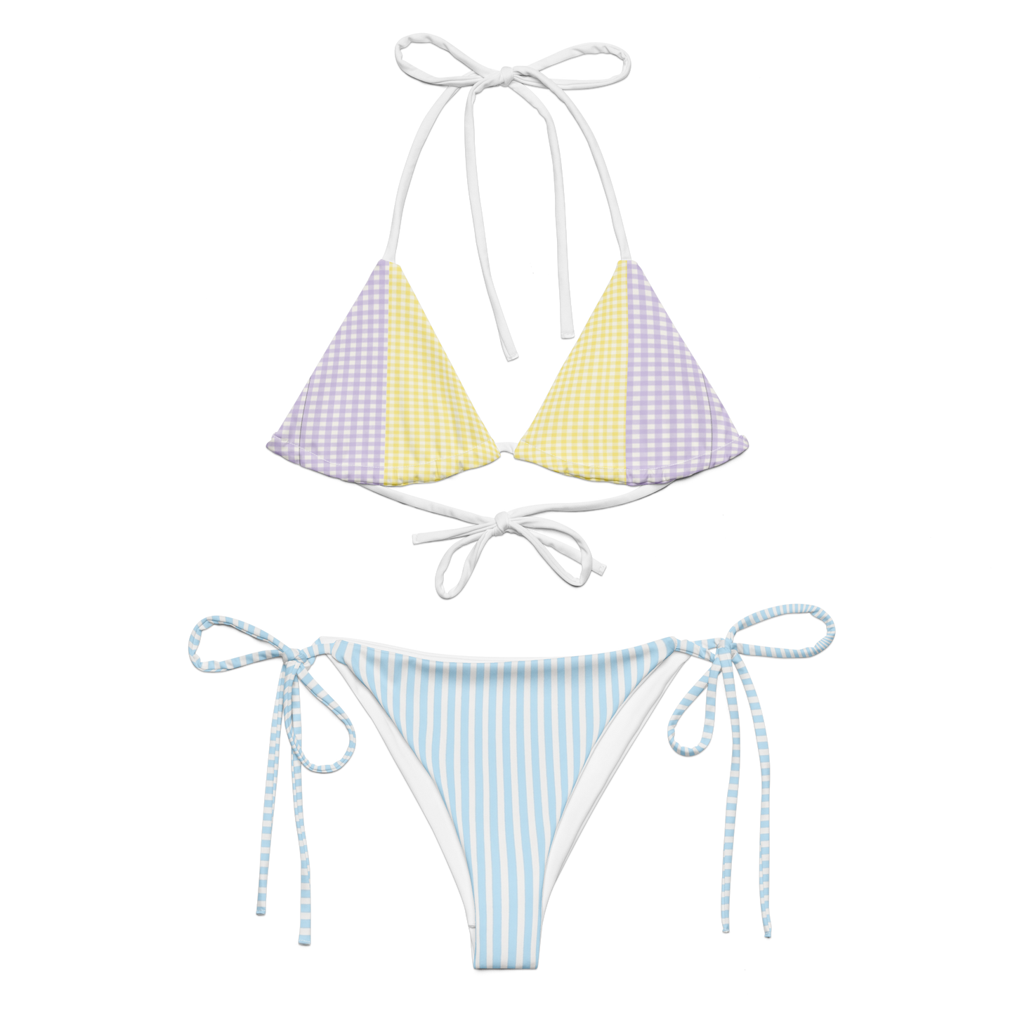 Amalfi Breeze pastel striped string bikini