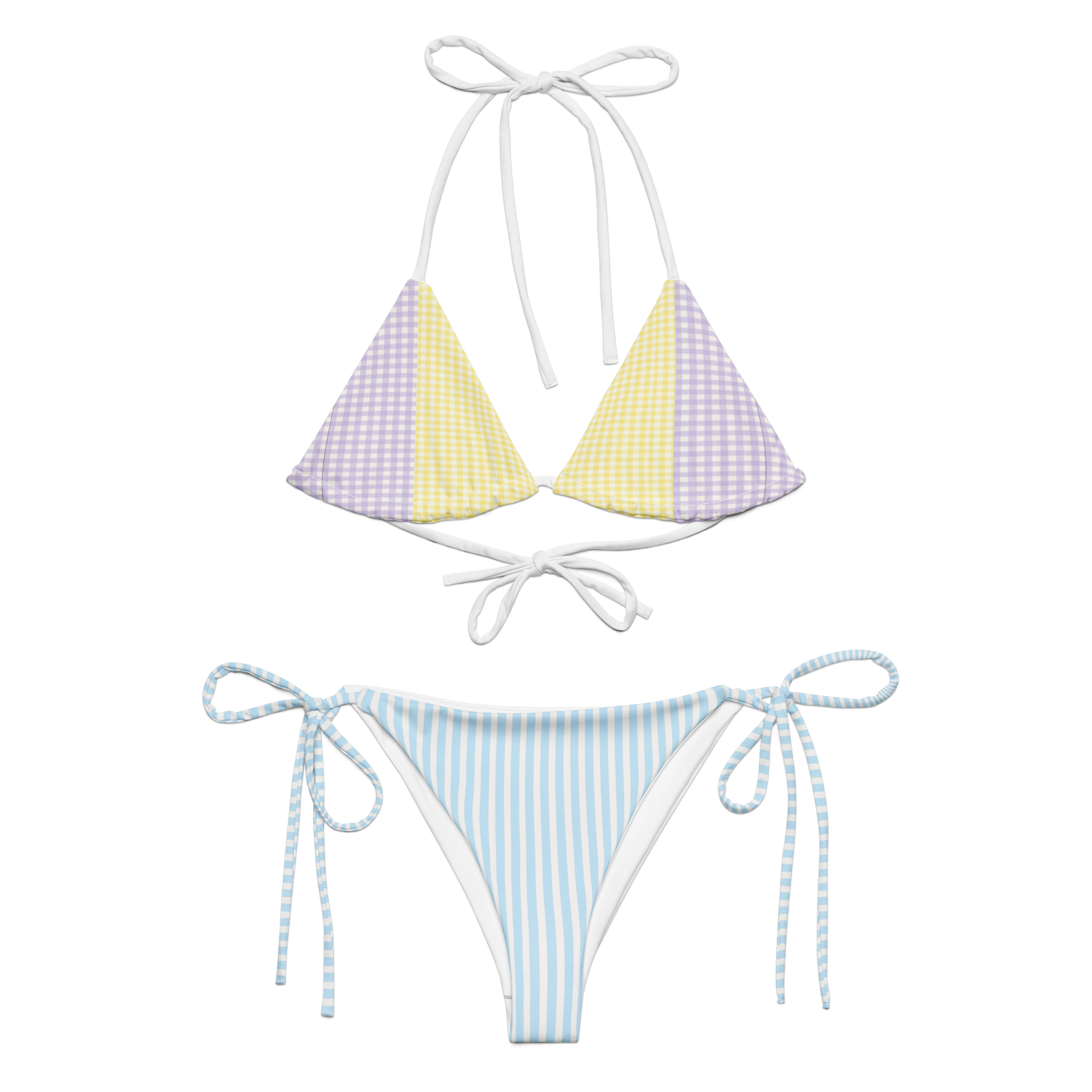 Amalfi Breeze pastel striped string bikini