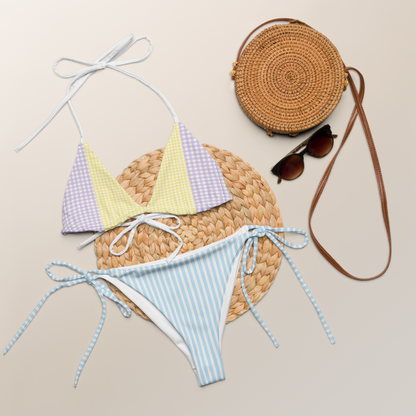 Amalfi Breeze pastel striped string bikini
