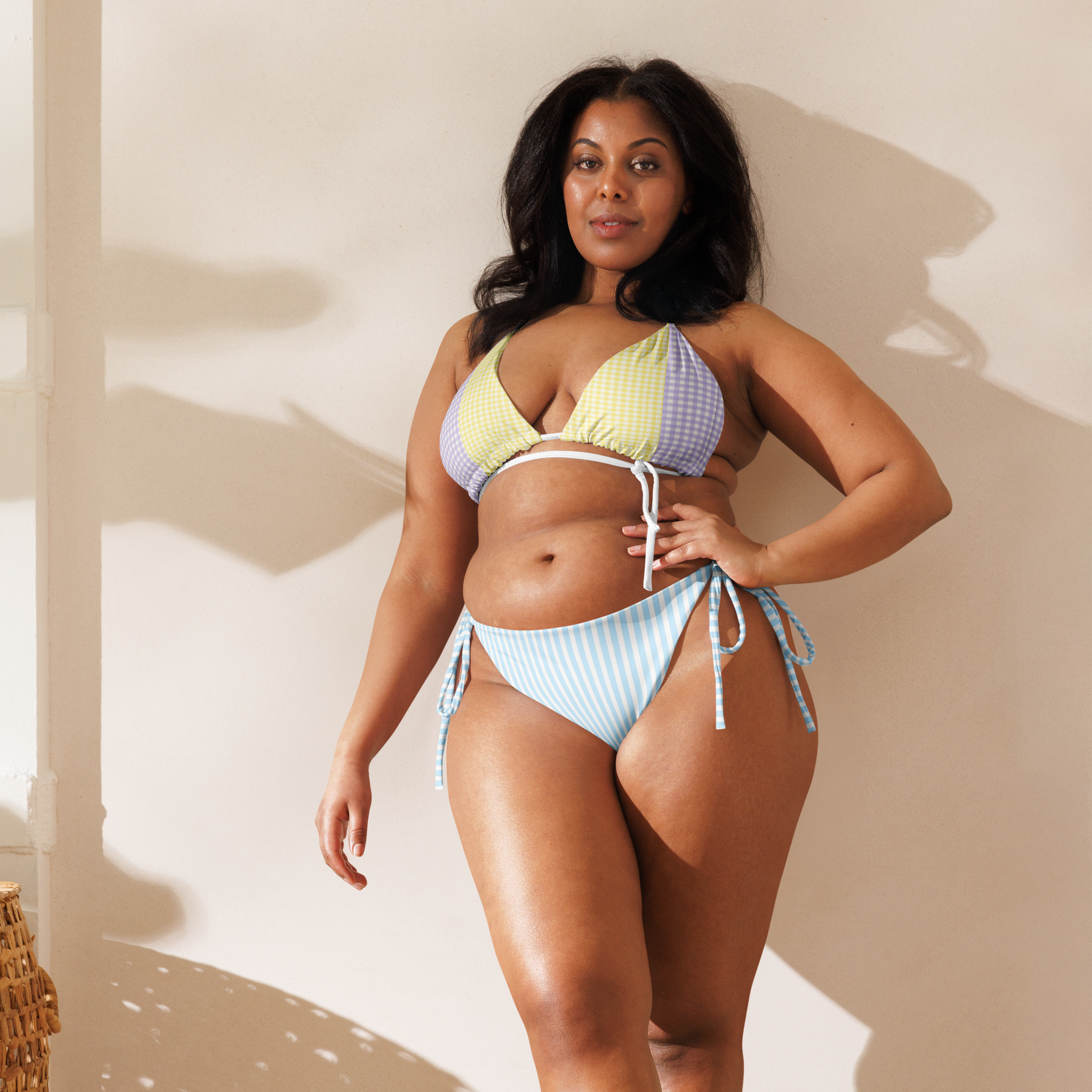 Amalfi Breeze pastel striped string bikini