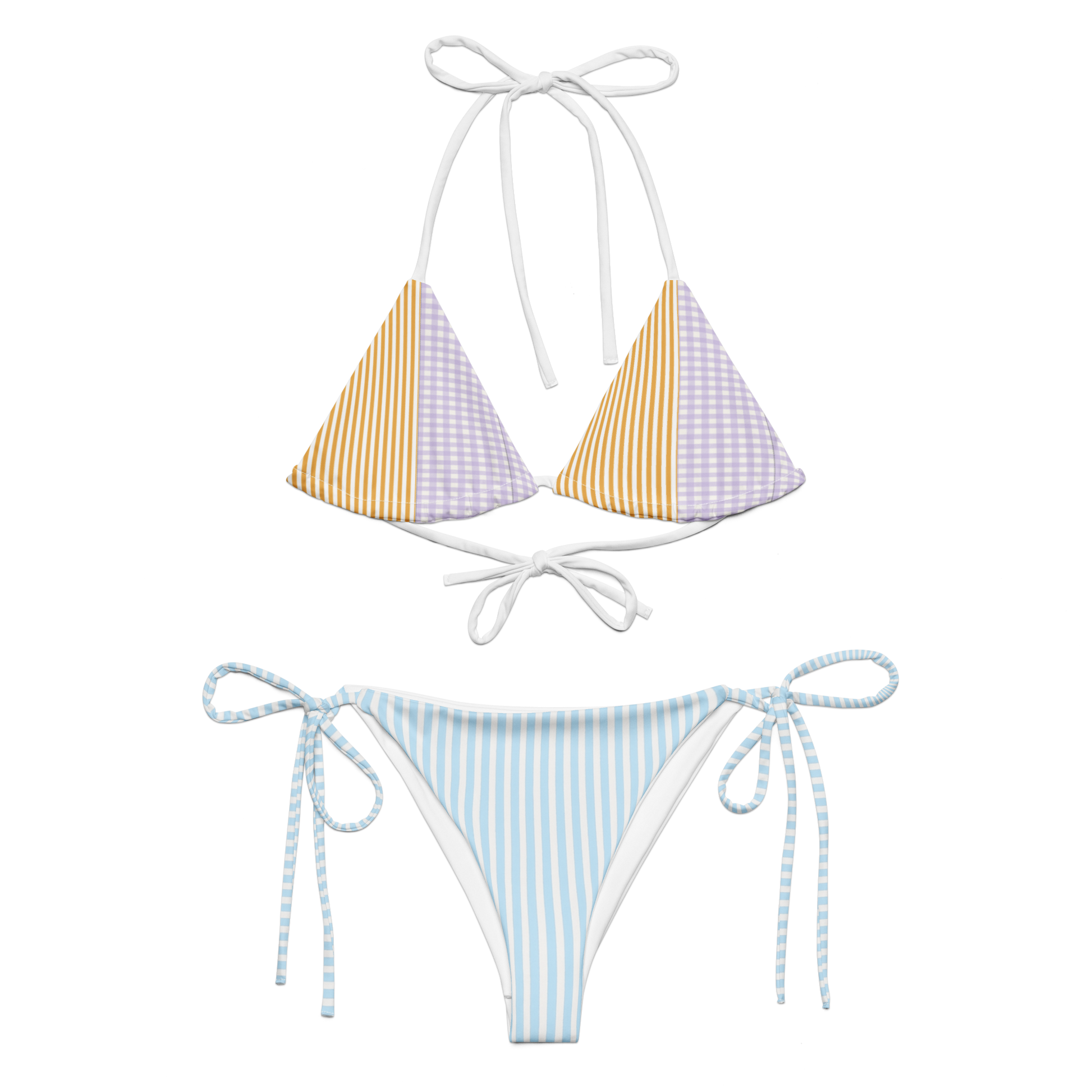 Capri Sorbet pastel striped string bikini