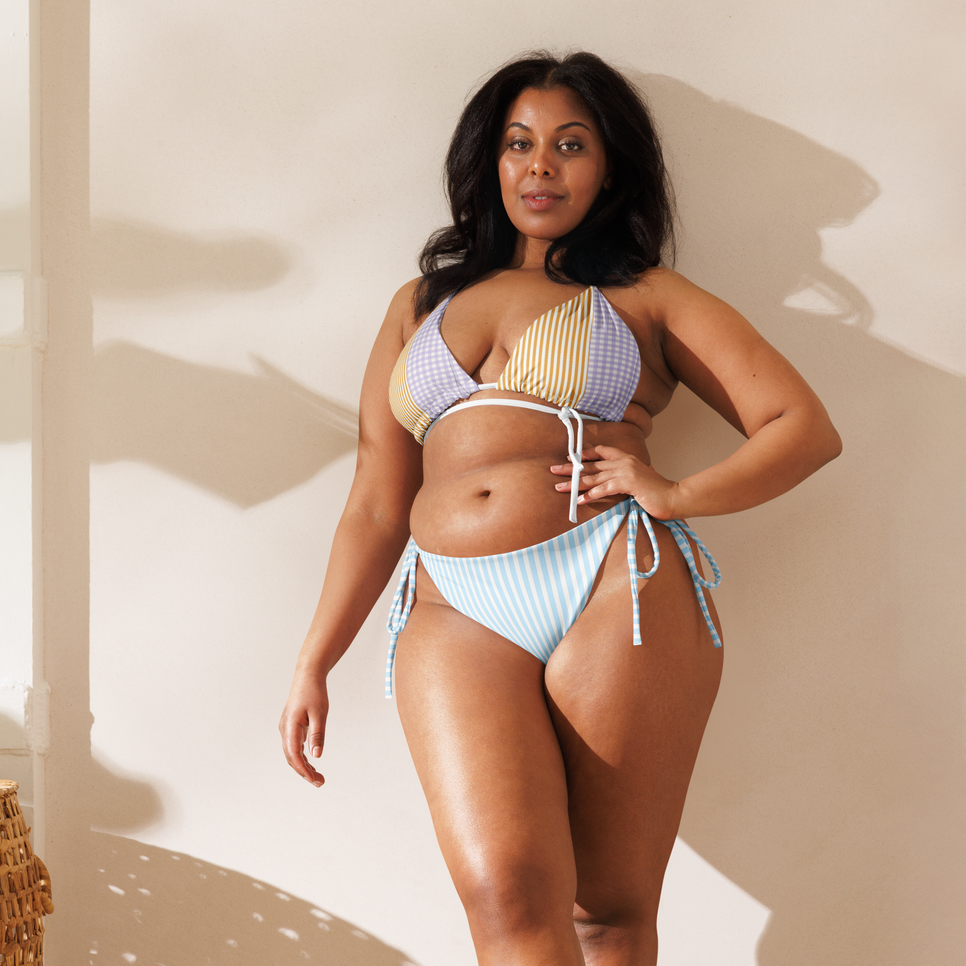 Capri Sorbet pastel striped string bikini