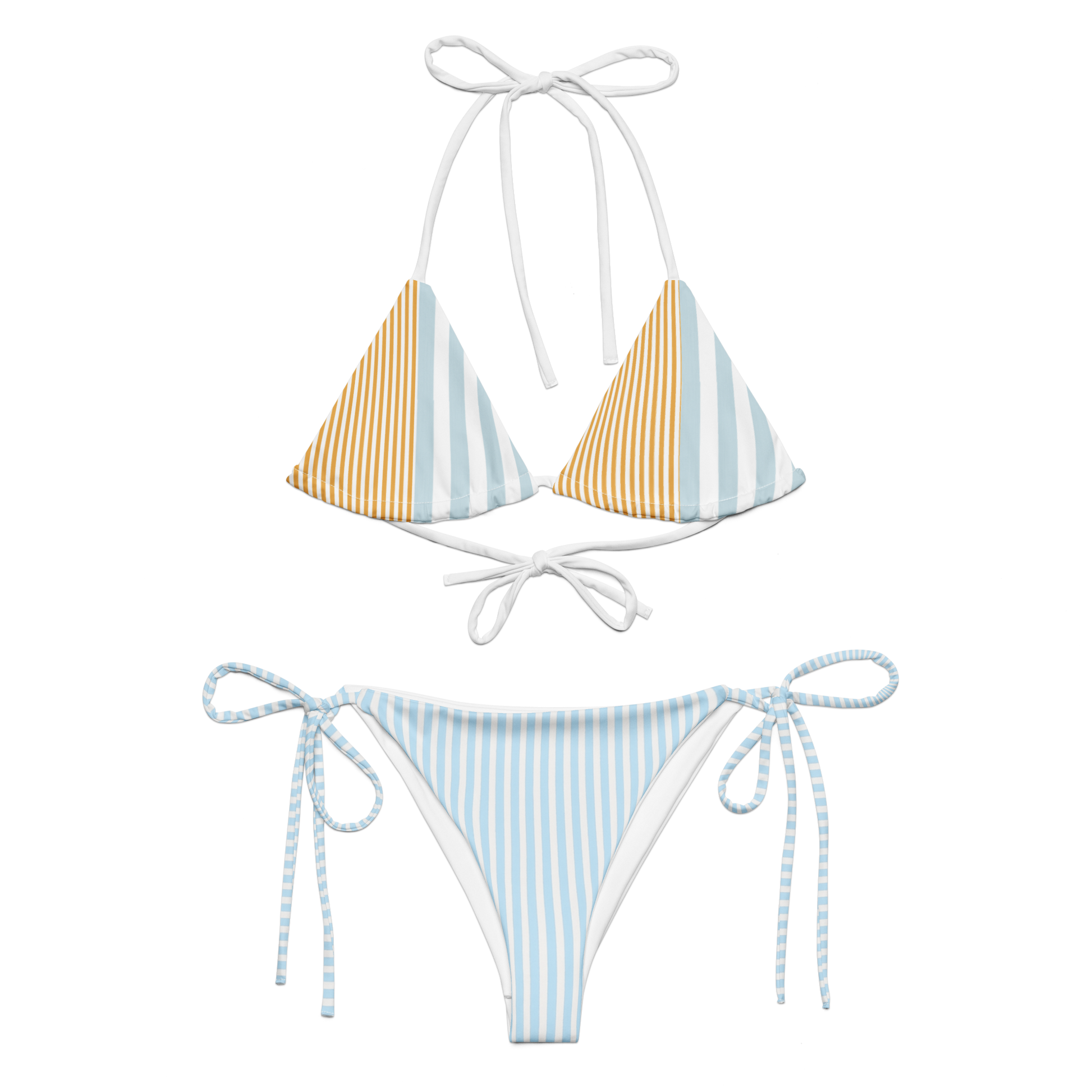 Positano Breeze blue striped string bikini