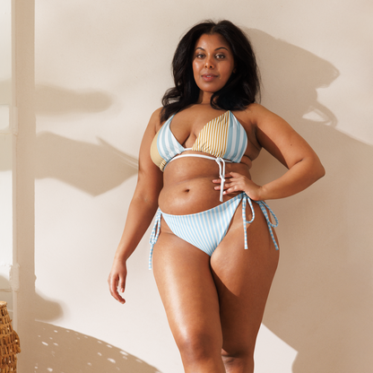 Positano Breeze blue striped string bikini