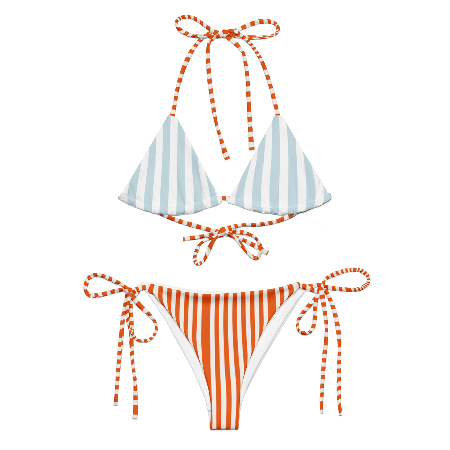 Amalfi Sunset striped string bikini with triangle cut