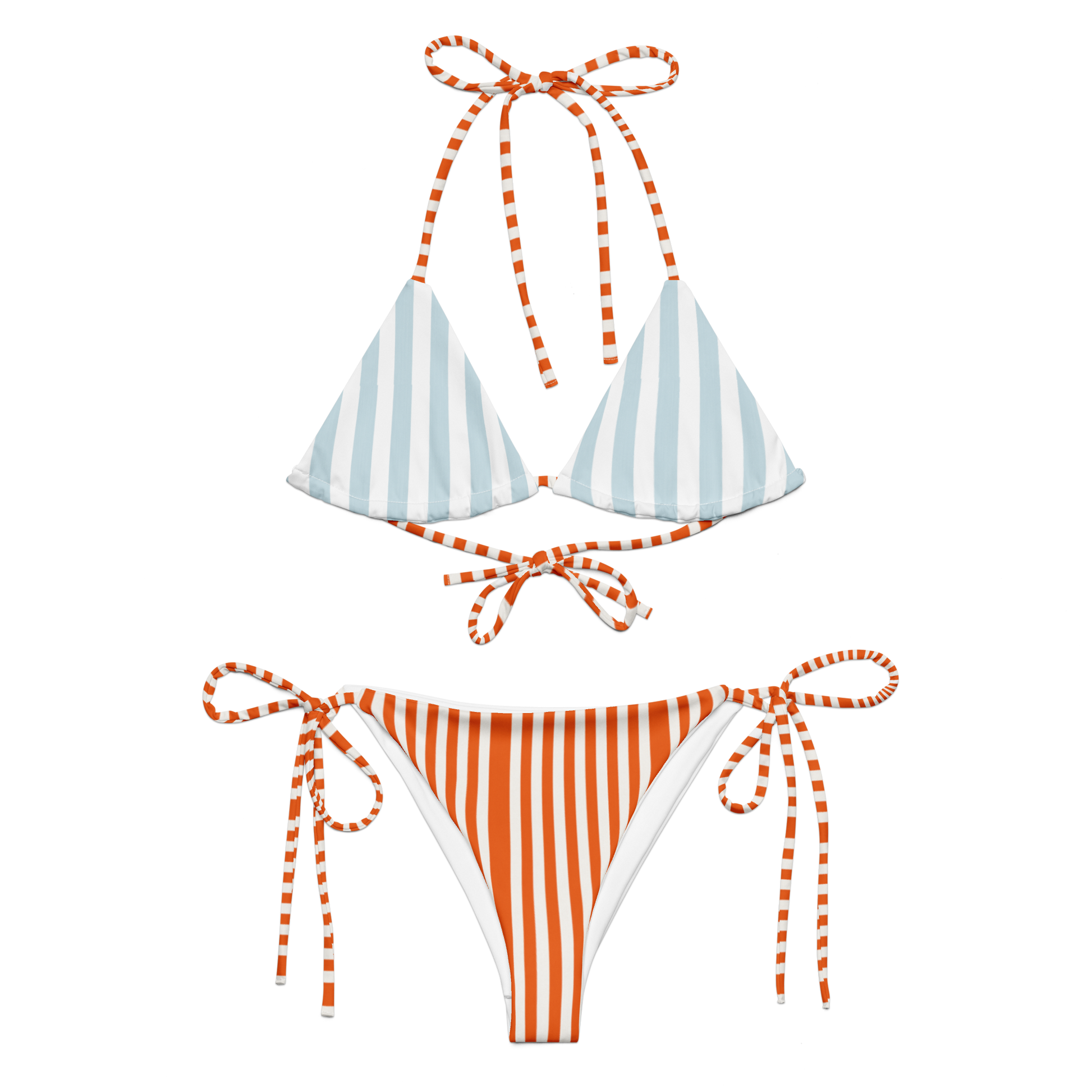 Amalfi Sunset striped string bikini with triangle cut