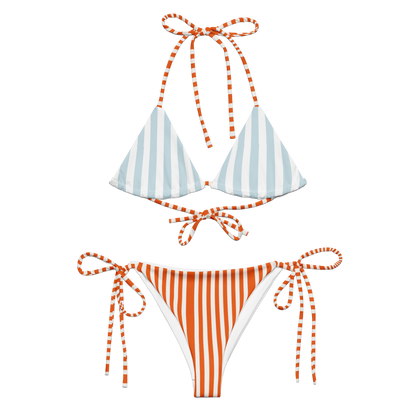 Amalfi Sunset striped string bikini with triangle cut