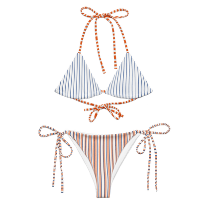 Riviera Stripes string bikini with blue stripes