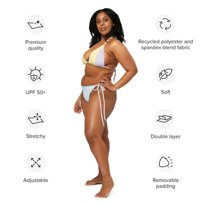 Amalfi Breeze pastel striped string bikini