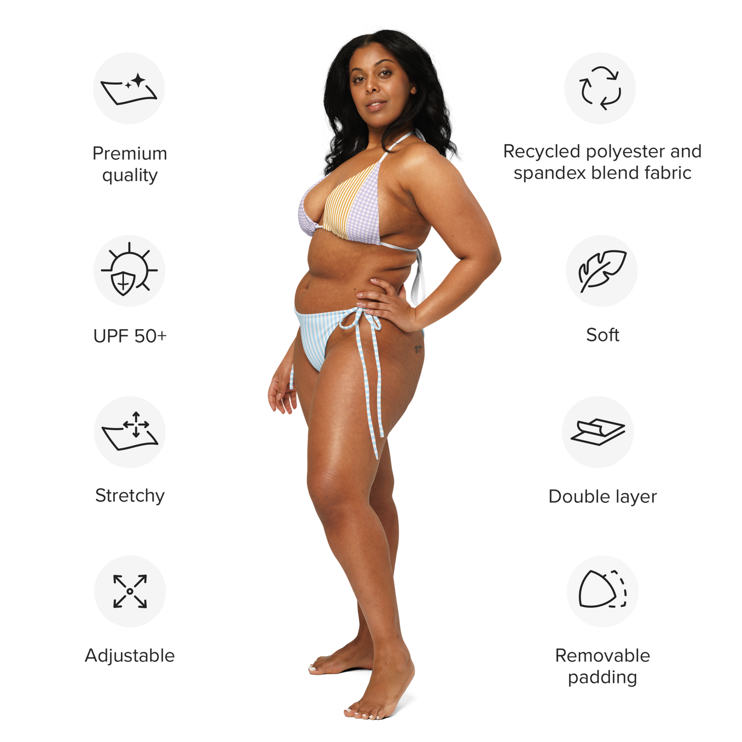 Capri Sorbet pastel striped string bikini