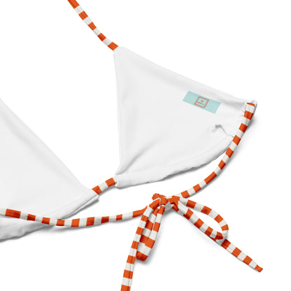 Amalfi Sunset striped string bikini with triangle cut