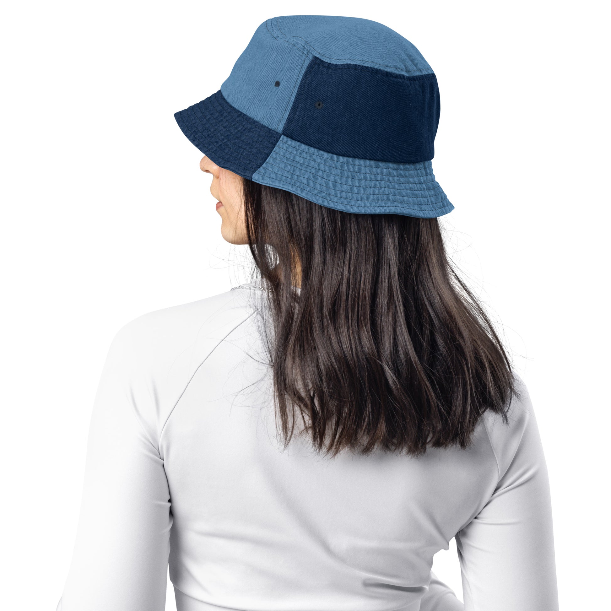 Capri bucket hat with bold yellow embroidery