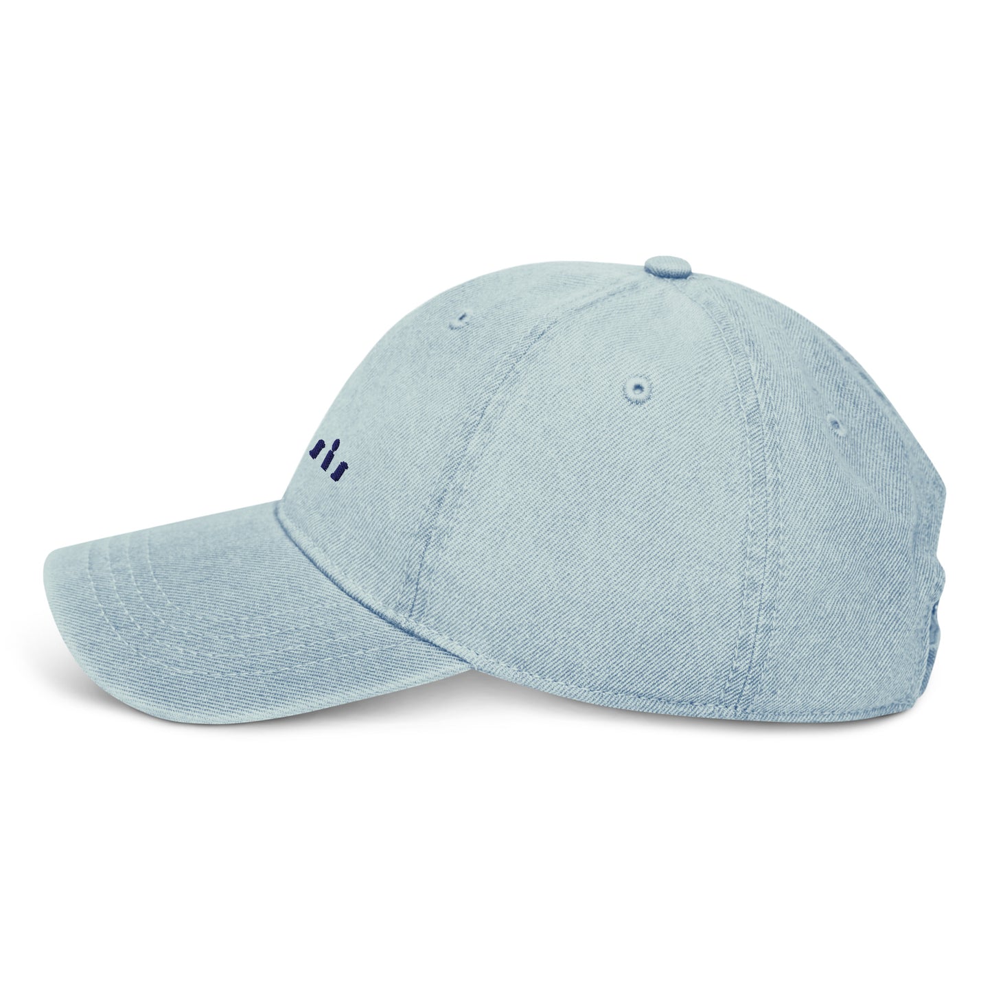 Cassis light denim cap with bold navy embroidery