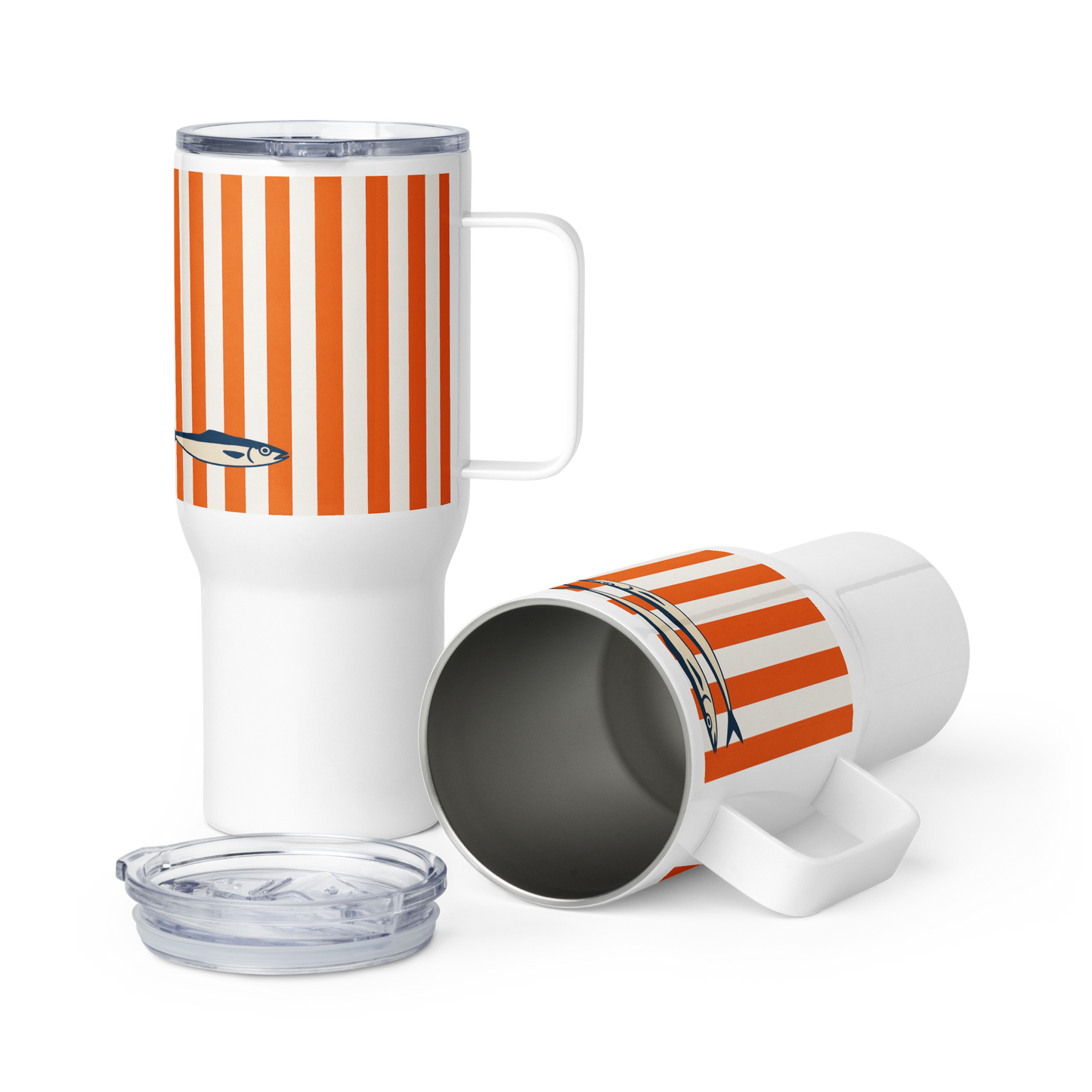 Striped Sardines Travel Mug – 25 oz