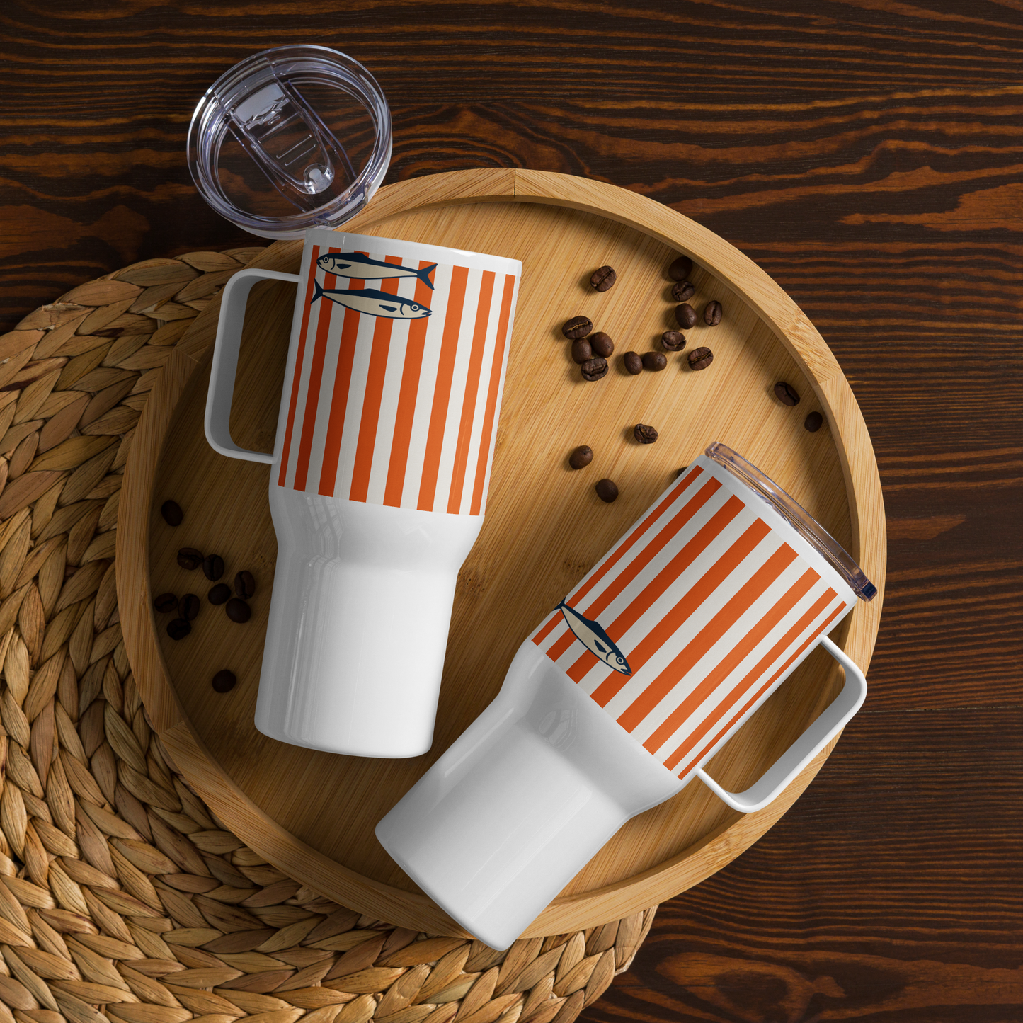 Striped Sardines Travel Mug – 25 oz