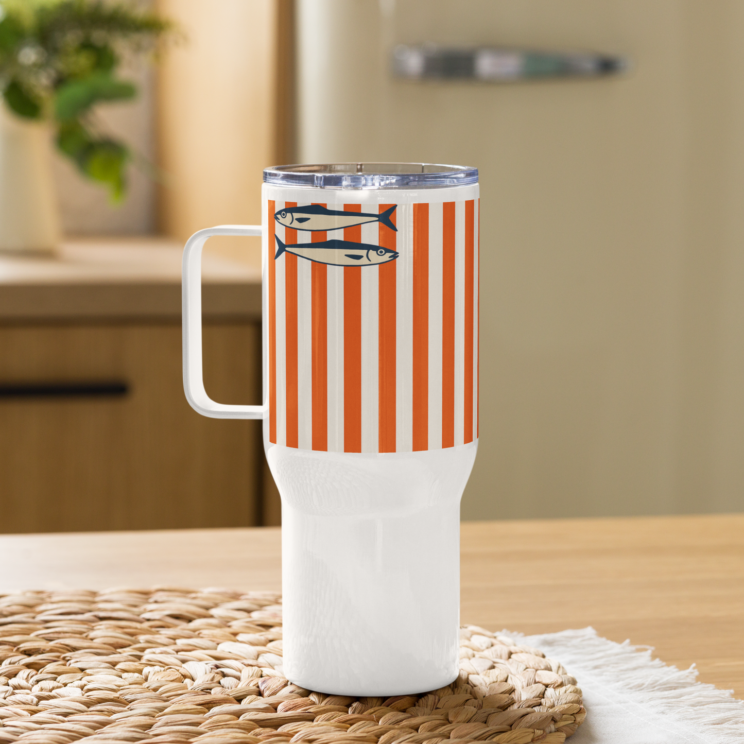 Striped Sardines Travel Mug – 25 oz