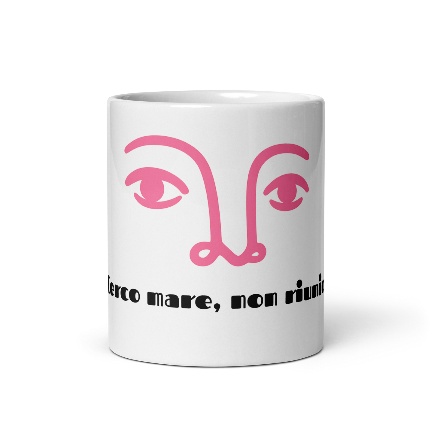 Cerco Mare Mug – Pink Face &amp; Italian Quote