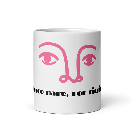 Cerco Mare Mug – Pink Face &amp; Italian Quote