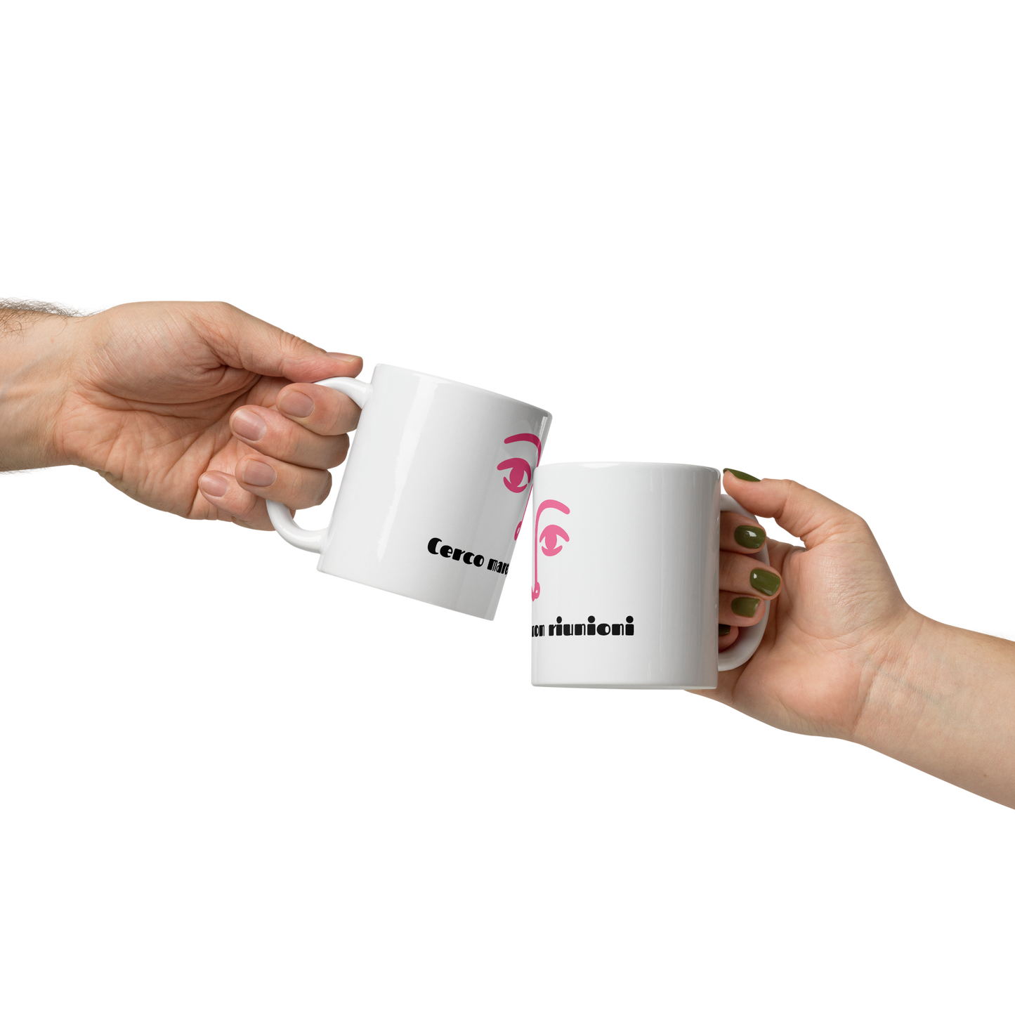 Cerco Mare Mug – Pink Face &amp; Italian Quote