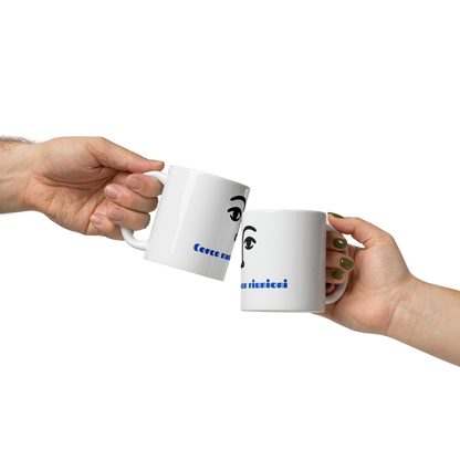 Cerco Mare Mug – Black Face &amp; Blue Quote