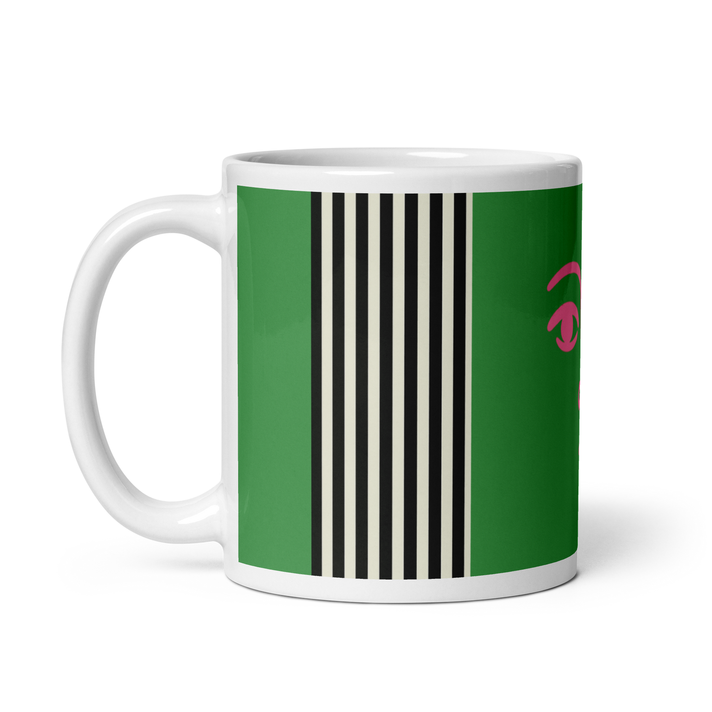 Bold Face Mug – Green, Black &amp; Pink