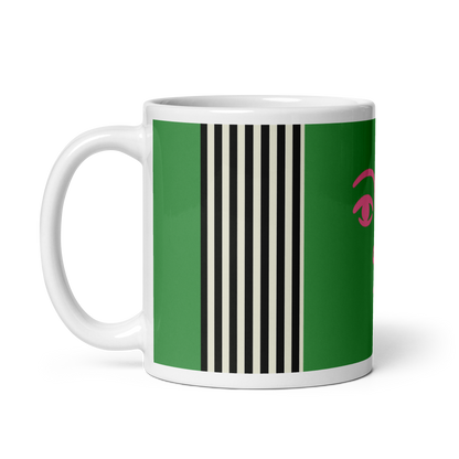 Bold Face Mug – Green, Black &amp; Pink