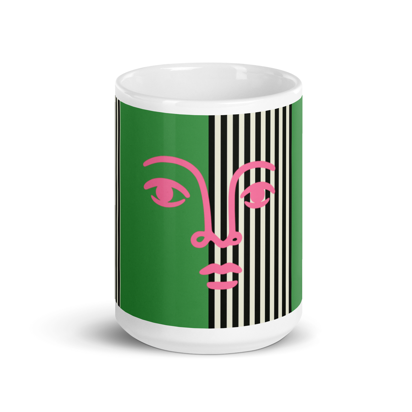 Bold Face Mug – Green, Black &amp; Pink