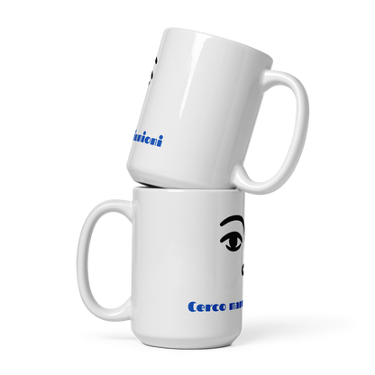 Cerco Mare Mug – Black Face &amp; Blue Quote
