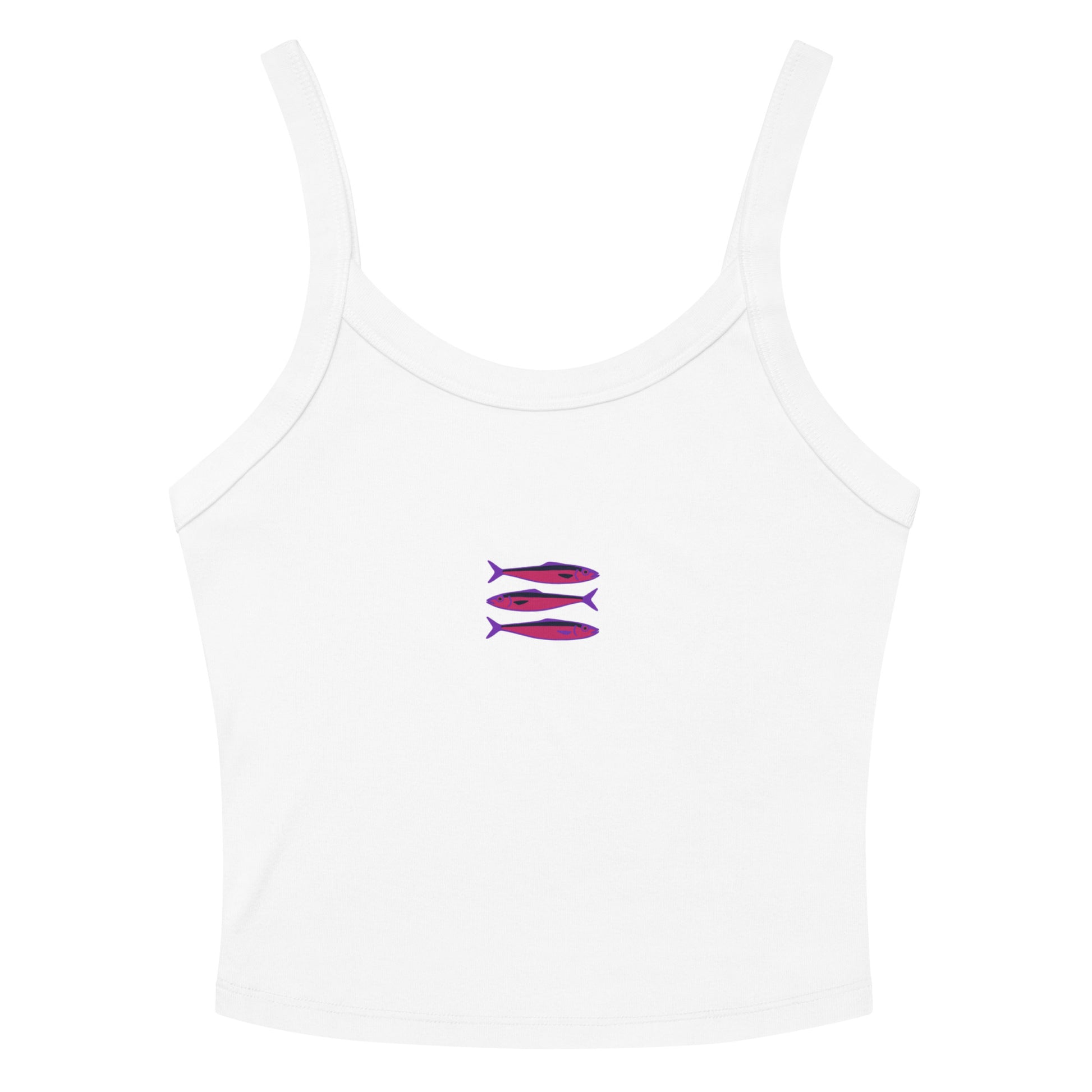 Violet sardines tank top for women - Mediterranean summer sleeveless shirt