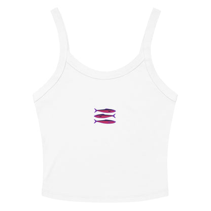 Violet sardines tank top for women - Mediterranean summer sleeveless shirt