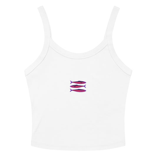 Violet sardines tank top for women - Mediterranean summer sleeveless shirt